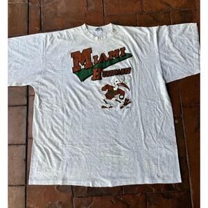 90S Miami Hurricanes Sebastian The Ibis Sleep T Shirt Os Single Stitch